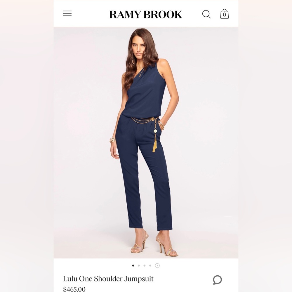 Navy blue one shoulder jumpsuit
